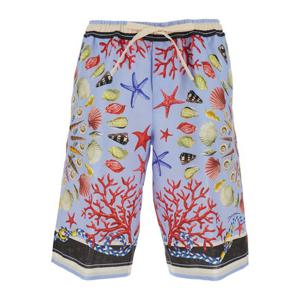 돌체앤가바나 멀티컬러 올오버 프린트 리넨 쇼츠 GV37AT FP4NRH