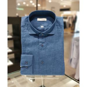 듀퐁셔츠 슬림핏긴팔 SE4SM21LS334SBU 블루 퓨어린넨 선물용