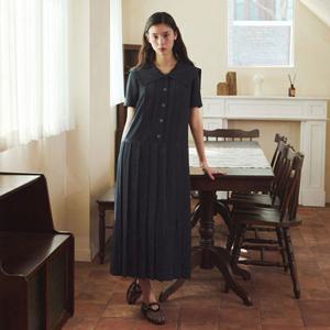 [25 S S] 잇미샤 카라 플리츠 원피스 ITP6ZOP710