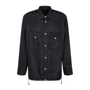 Balmain 모노그램 패턴 버튼 셔츠 YH1HD00011XB EAP TP944278212