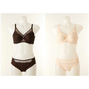 [비너스] (VBR1496C D+VPT1496H) 가볍고 가슴을 잘 잡아주는 풀 커버리지 패드브라 햄라인 팬티SET