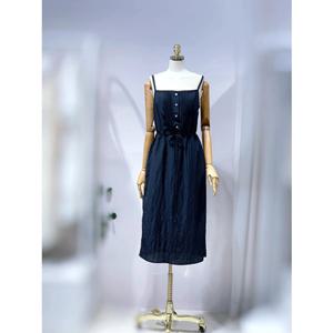 올리브데올리브 (OW5MO473) 끈조절 슬리브리스 핀턱 원피스