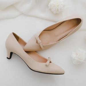 갓슈 제니리본 5cm 미들힐 펌프스 빅사이즈