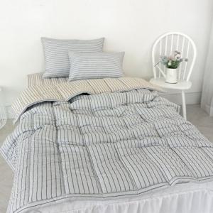 [르헤브] 펜슬라인 세미마이크로 사계절 이불패드세트 (퀸/Q)