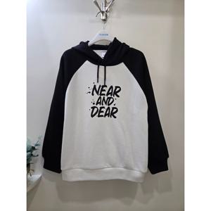 [에꼴리에]니트지 배색 라글란 후드티 25QT453_OD