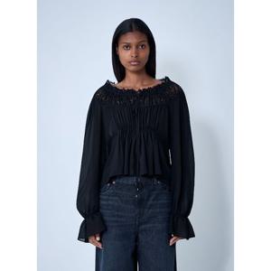 끌로에 레이스 트림 루시드 롱 슬리브 탑 CH25AHT87117001