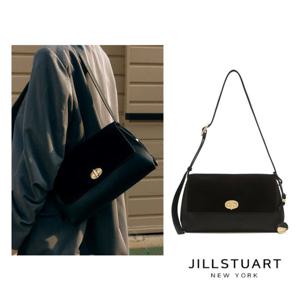 [질스튜어트] 블랙 가죽 스웨이드콤비 오브 장식 숄더백 M JABA5F901BK
