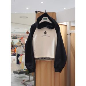 베네통키즈6 라글란 후드 레이어드 티셔츠 QAMT06541