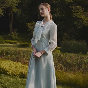 [25 F W] 잇미샤 시스루 리본 타이 원피스 ITP9ZOP800