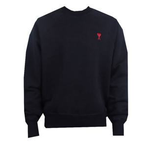 아미 스몰 하트 로고 스웨트셔츠 블랙 BFUSW005-747-001