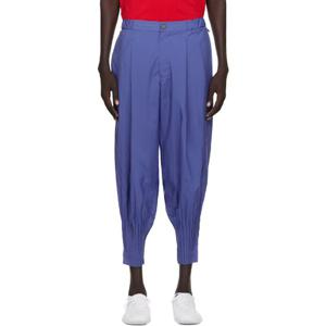 26 SS Homme Plisse Issey Miyake 남성 블루 캐스케이드 슬랙스 252729M191000