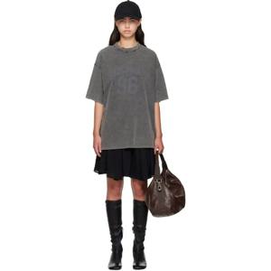 26 SS 아크네 여성 그레이   블랙 티셔츠 미니 드레스 252129F052006