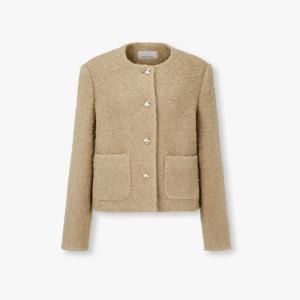 울 부클레 라운드 넥 재킷7155410004