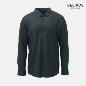 빌리버스 남자 체크 골프 스판 긴팔 카라티 BBLT048