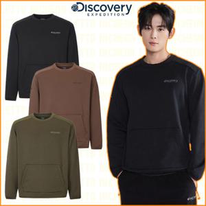 디스커버리 25FW 겨울 신상 남여공용 아웃도어 그리드 오버핏 기모 맨투맨 DXMT79056-ICTT