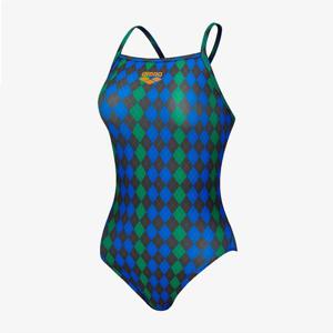 아레나]니팅 아가일 원피스 크로스 스트랩백A5FL1LO11GRN-MN