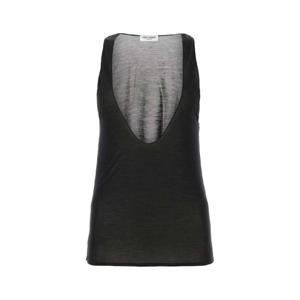 23FW 생로랑 블랙 실크 탱크 탑 761463Y37NH1000 TP565375723