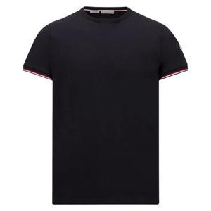 몽클레르 로고 삼선 반팔 티셔츠 네이비 091-8C71600-87296-778