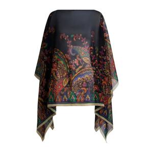 에트로 플로럴 페이즐리 실크 판초 탑 WRJA0027AKG22 X0883