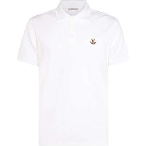 25FW 몽클레어 로고 패치 화이트 폴로 티셔츠 K2091 8A00014 84556 002