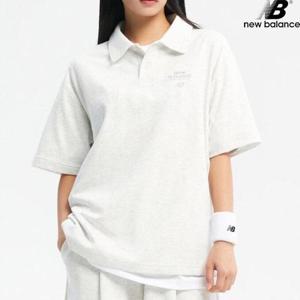 뉴발란스 NBNFD31313-LG 에센셜 싱글메쉬 카라 반팔 티셔츠 오버핏 남녀공용 반팔티