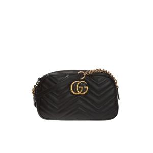 26SS 구찌 블랙 레더 Marmont GG 크로스바디 백 447632DTD1T1000 TP569668329