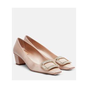 로저비비에 Belle Vivier 45 임벨리시드 새틴 펌프스 P01140930