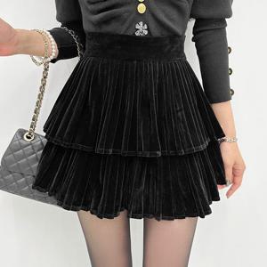 [금찌]금찌 제인 벨벳 캉캉 스커트 SK3233