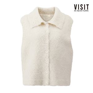 [비지트인뉴욕]부클 단추 폴라 니트 베스트 V5CVE05