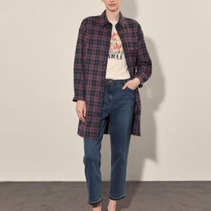 올리비아로렌 HC14 아우터형 장기장 체크셔츠 VVCNL4F8381