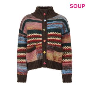 [숲]멀티 믹스 에스닉 하이넥 가디건 S61GD04