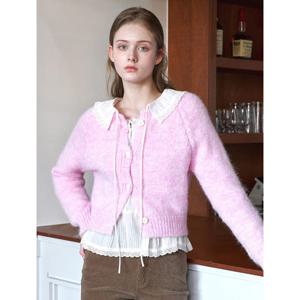 [르샵]러블리 블러시 크롭 울 니트 가디건 (DP4CK050A)