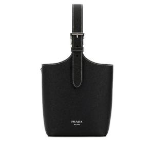 26SS 프라다 블랙 레더 숄더 백 1BE090NZVF0002 TP570675857