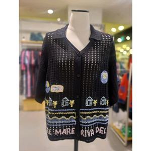 베네통 뜨개자수 레터링 니트블라우스 BABL09441