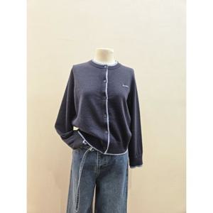 숲  (SC3GD81) 라인 배색 라운드 가디건