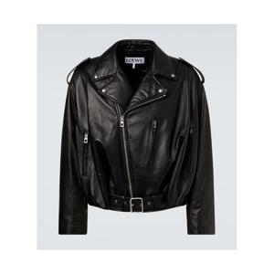 로에베 Balloon 레더 바이커 재킷 P01123265