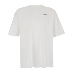 오프화이트 크루넥 코튼 반팔 티셔츠 44MAA120S26J008 100