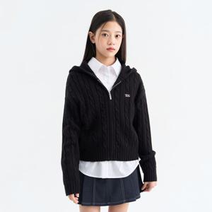 [더데이걸]포근하니 케이블 니트 후드 집업 TGJM26103