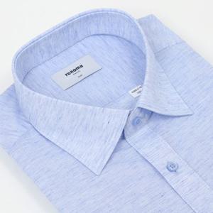 [레노마셔츠] RQSSL0-109BUGY 얇고 가벼운 린넨혼방 보카시 미니체크 여름긴소매 슬림핏셔츠