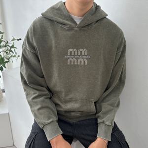 남자 MM 오버핏 피그먼트 후드 티셔츠 BT-TSA-Q007-그레이