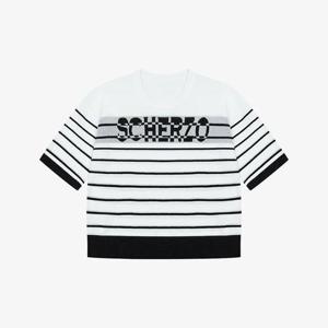 베스띠벨리 세이브존04 스트라이프 레터링 니트 BKUCF29350