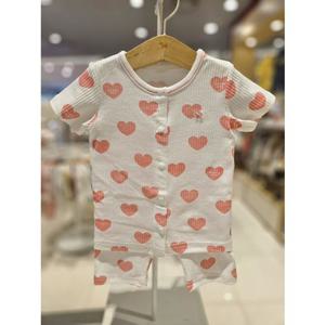 블루독베이비[hu]26.SS여름신상 PK)하트뱀부골지내의 46370-054-09 유아내의 반팔내의 내복 출산선물