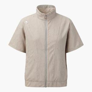 데상트골프자켓 VQA DR12WFBL34-BEGG 여성 하이넥 반팔 아노락 점퍼 / Beige