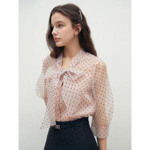 [제이제이 지고트]오간자 퍼프 타이넥 블라우스 GR4M0BL941