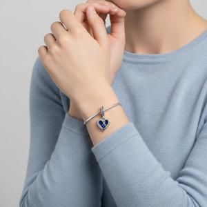 판도라 792356C01 셀레스티얼 슈팅 스타 하트 펜던트 겸 댕글 실버 참