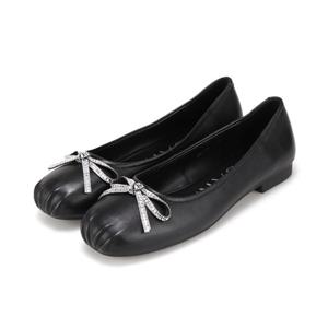 [BABARA] 바바라 양가죽 발레리나 리본 플랫 BBJ106BK