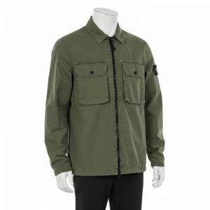 스톤아일랜드 21FW 7515113WN 와펜패치 투포켓 오버셔츠 카키 남성 자켓