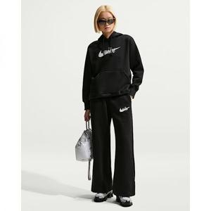 나이키 스포츠웨어 플리스 여성 하이웨이스트 와이드 레그 로고 팬츠 - 블랙서밋 화이트 IM9837-010 273207