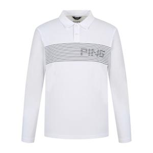 [핑골프](사은품증정) 남성 라인 로고 카라 긴팔 티셔츠 (111E1TO106_WH)