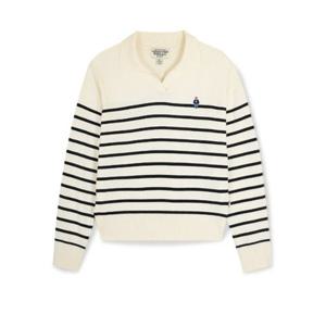 [후아유] Steve Open Collar Stripe Pullover   WHKAG2343F